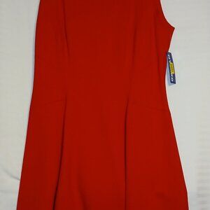 RED SUNDRESS WITH GOLD ZIPPER BACK SIZES 12P BY PETER NYGARD